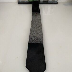 Vintage Superba‎ Black Silver Gray Skinny Tie Necktie 2.5" Rockabilly 1950'-60's